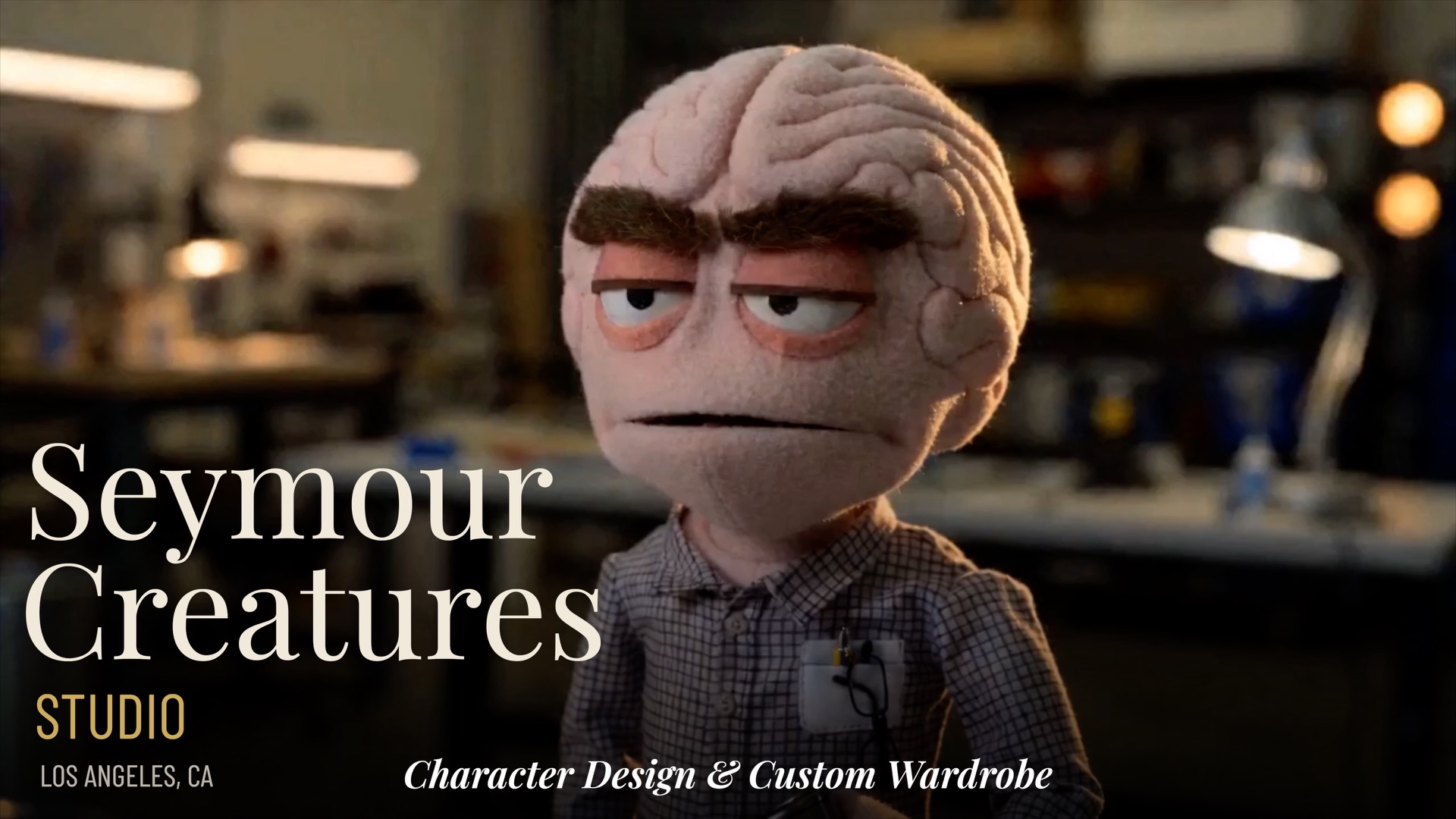 Seymour Creatures puppet head in the studio, character design and wardrobe